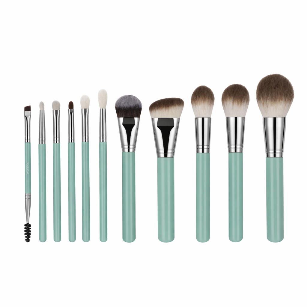 MINT- 11 piece brush set with holder
