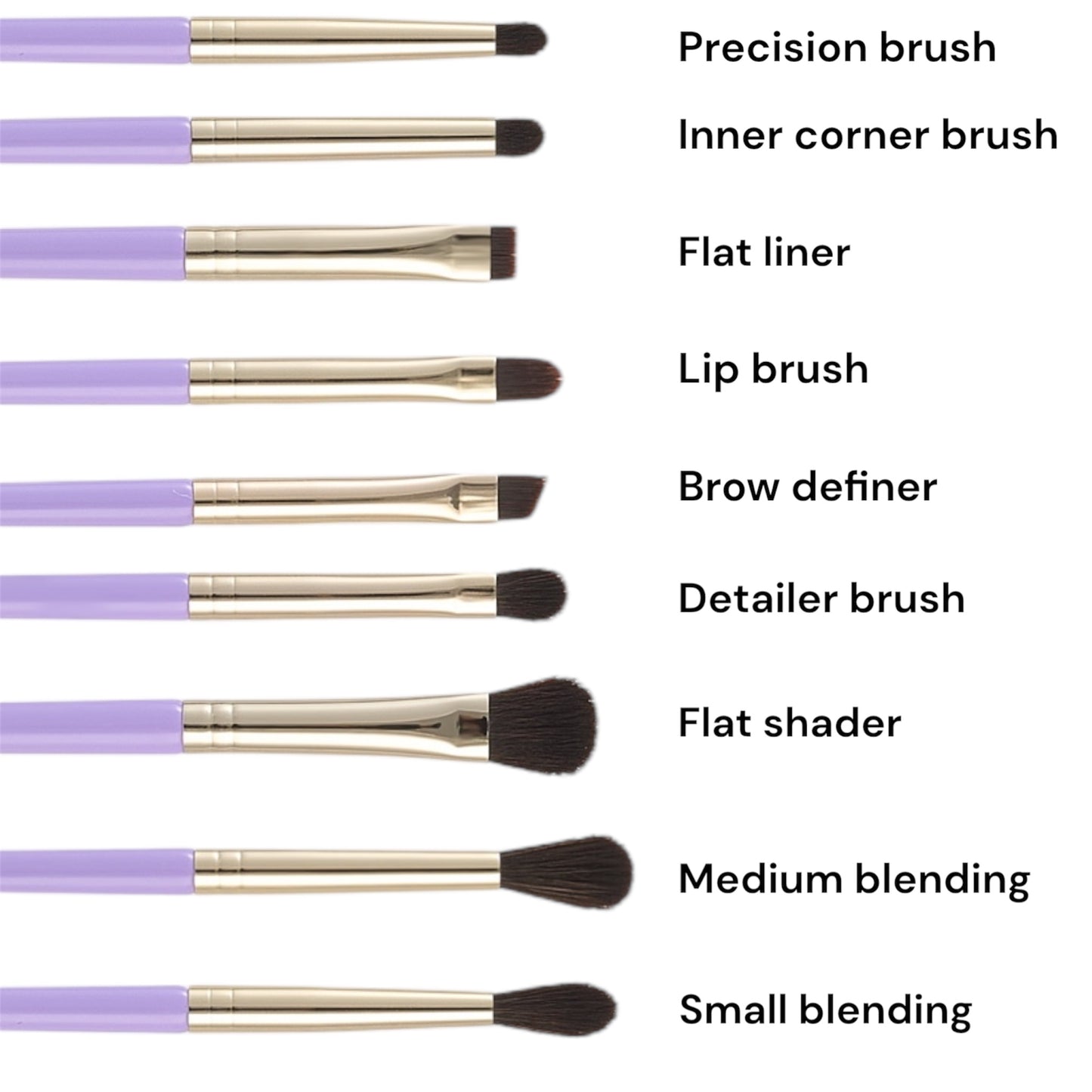 Lilac Dreams- 15 piece brush set with bag and sponge