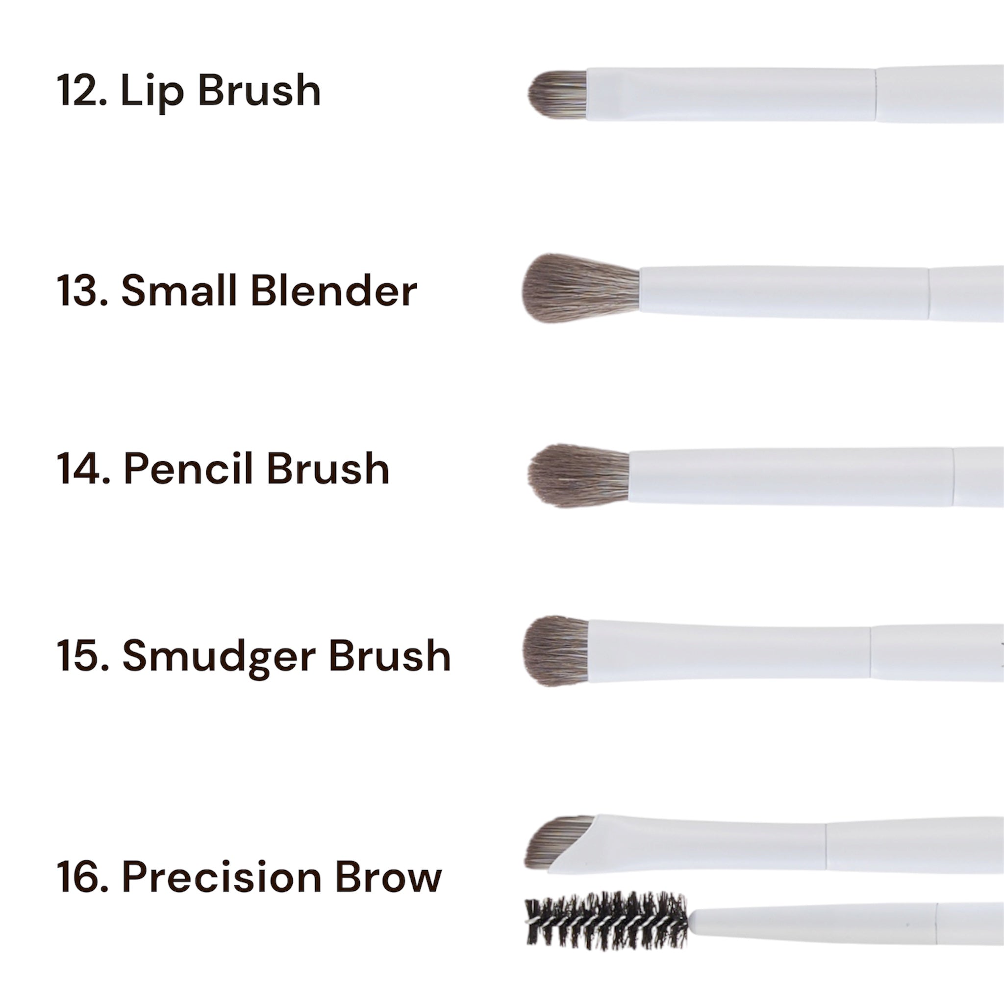 Something White- 16 piece brush set with bag