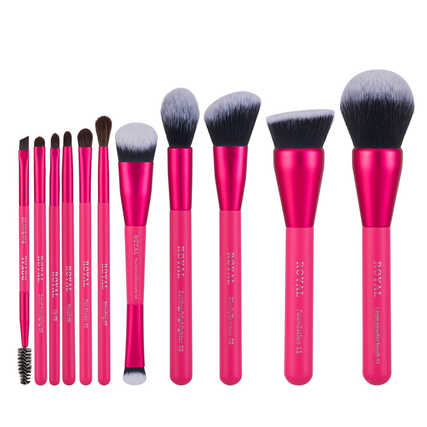 Hot Pink-11 piece brush set