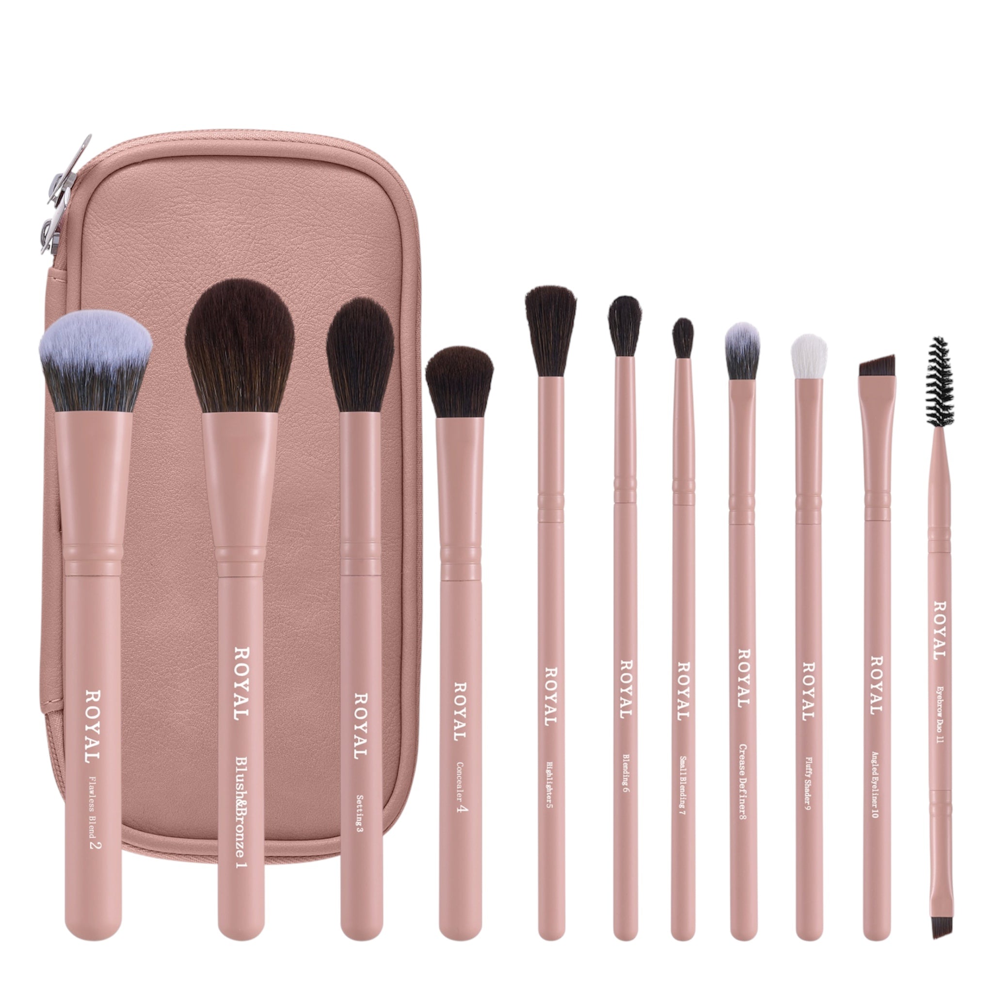 Everyday Essentials- 11 piece brush set with bag
