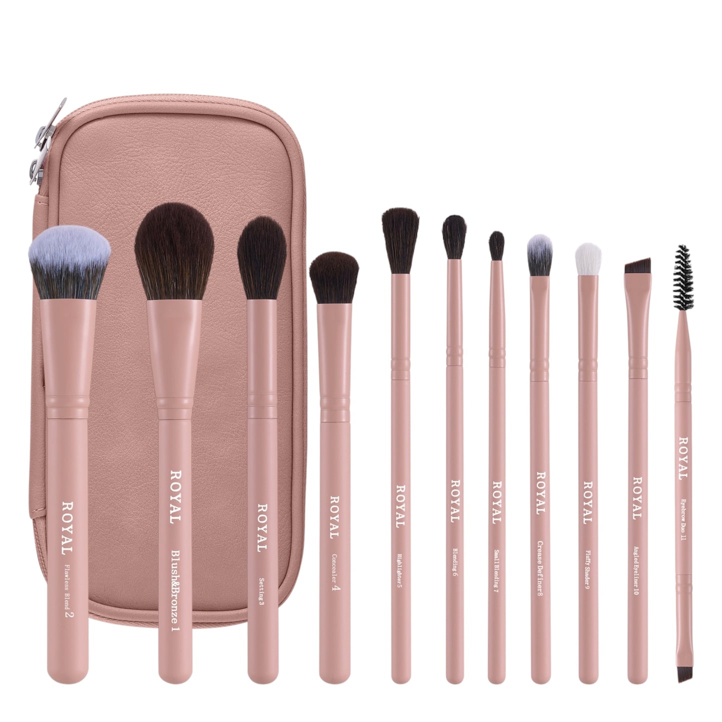 Everyday Essentials- 11 piece brush set with bag