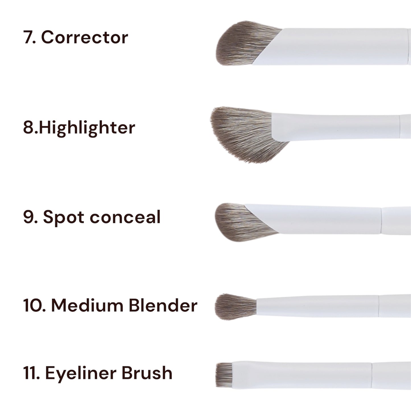 Something White- 16 piece brush set with bag