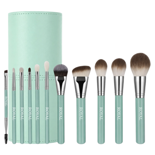 MINT- 11 piece brush set with holder